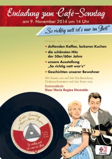 Im Stil der 50er Jahre: Das Plakat für den Café-Sonntag am 9. November.